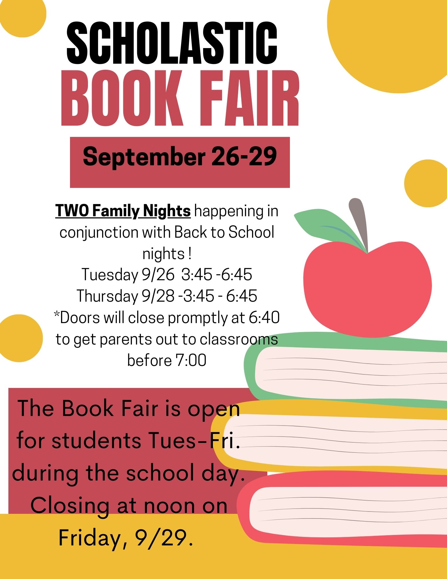 Fall Scholastic Book Fair